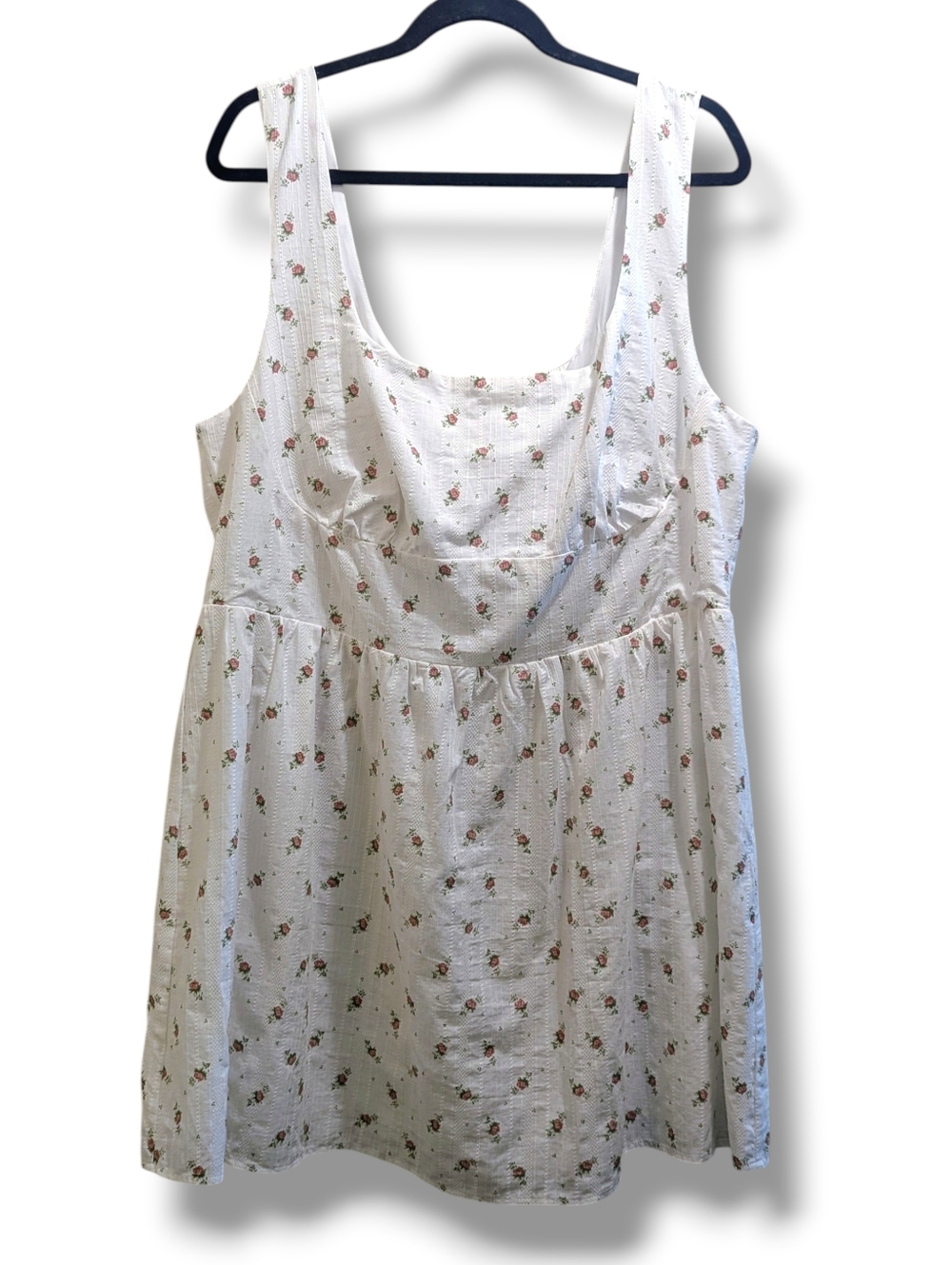 Princess Polly Samana Mini Dress White Curve Square Neck Cotton Floral- 14 - Picture 4 of 15
